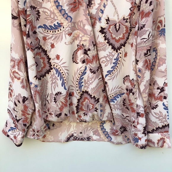 Basque 12 Pink Long Sleeve Lightweight Faux Wrap Blouse Top Workwear Business - Picture 3 of 8